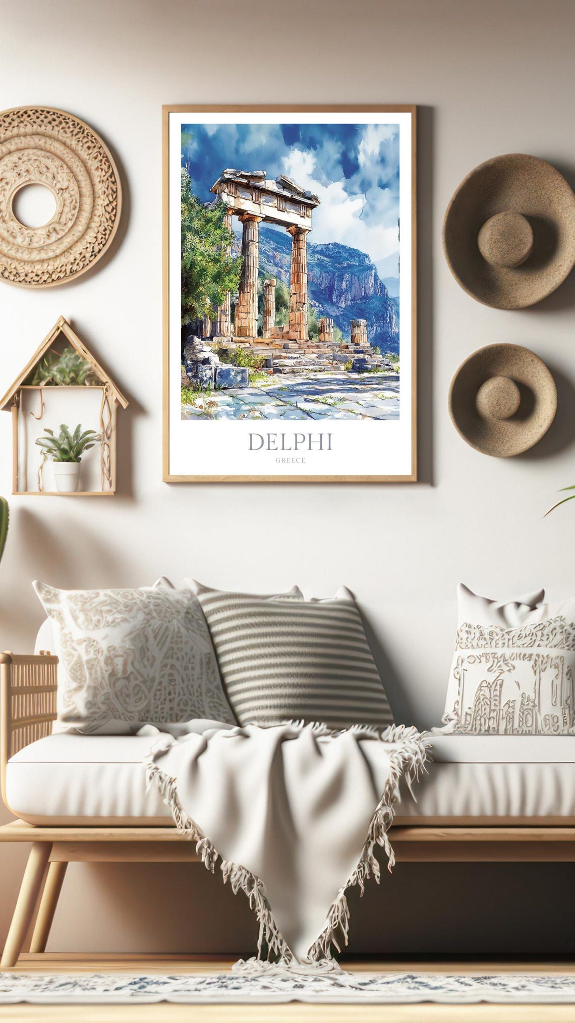 Delphi Greece Watercolor Travel Poster - Image 3