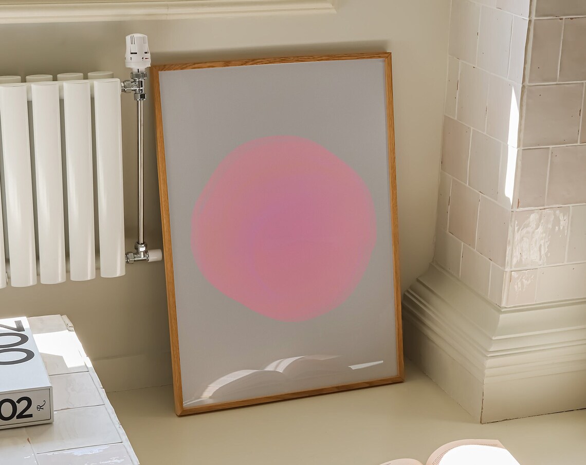 Glowing Neon Aura Circle Art, Y2K Minimalist