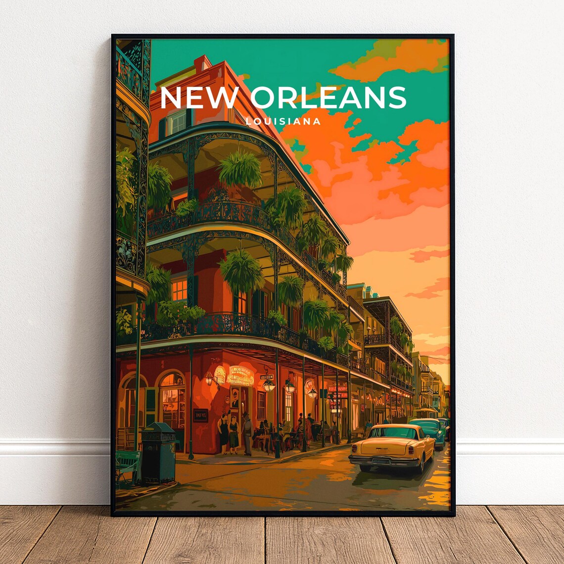 New Orleans Louisiana French Quarter Balconies Sunset Poster