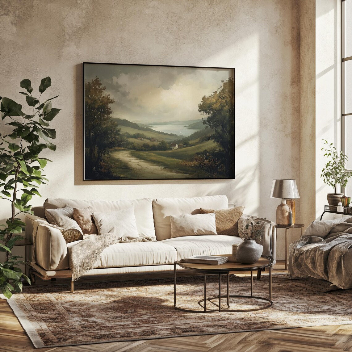 Wildflower Field Rustic Countryside Wall Art Print - Image 3