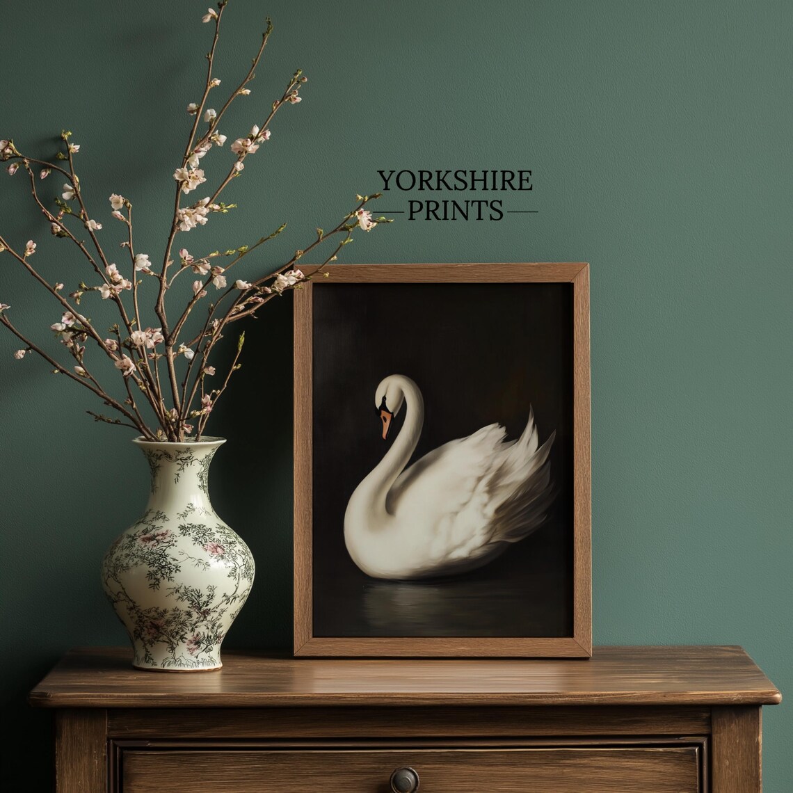 Swan Moody Vintage Art Print, Dark Academia Decor - Image 3