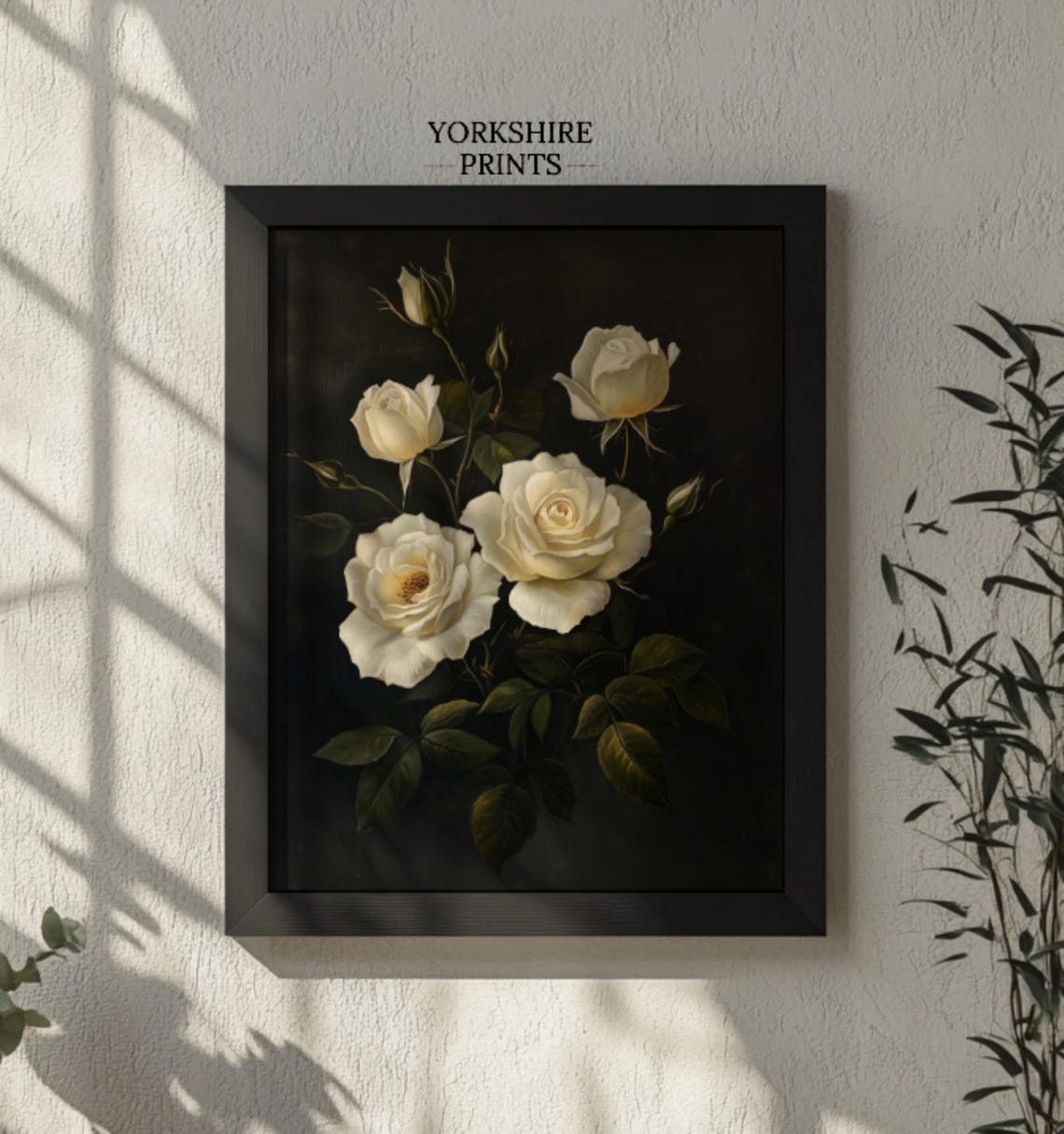Moody Rose Flower Wall Art Dark Academia Print Antique Moody Oil Painting Vintage Flower Painting Moody Floral Wall Art Dark Rose - Image 3