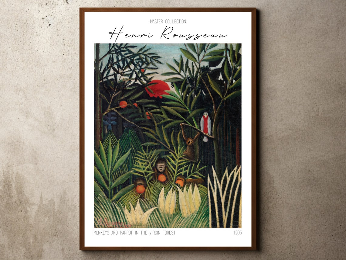 Henri Rousseau Monkeys And Parrot In The Virgin Forest 1905 Poster