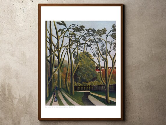 Henri Rousseau Print Poster Tropical Decor Botanical Jungle The Banks Of Bievre Near Bicetre Vintage Wall Art