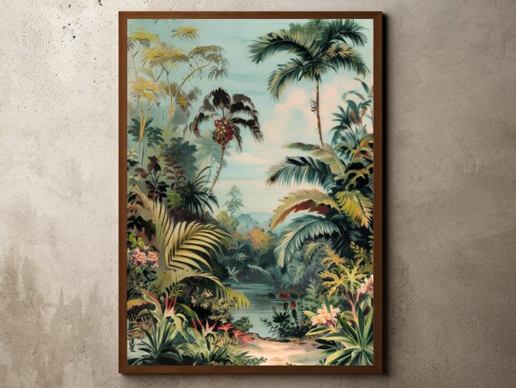 Tropical Decor Jungle Print Botanical Wall Art Nature Poster Ernst Haeckel Landscape Henri Rousseau