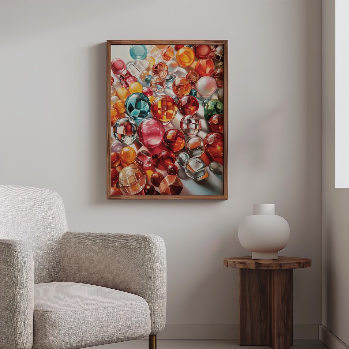 Faceted Crystal Gems Cut Glass Marbles Jewels Photorealism Poster - Image 2