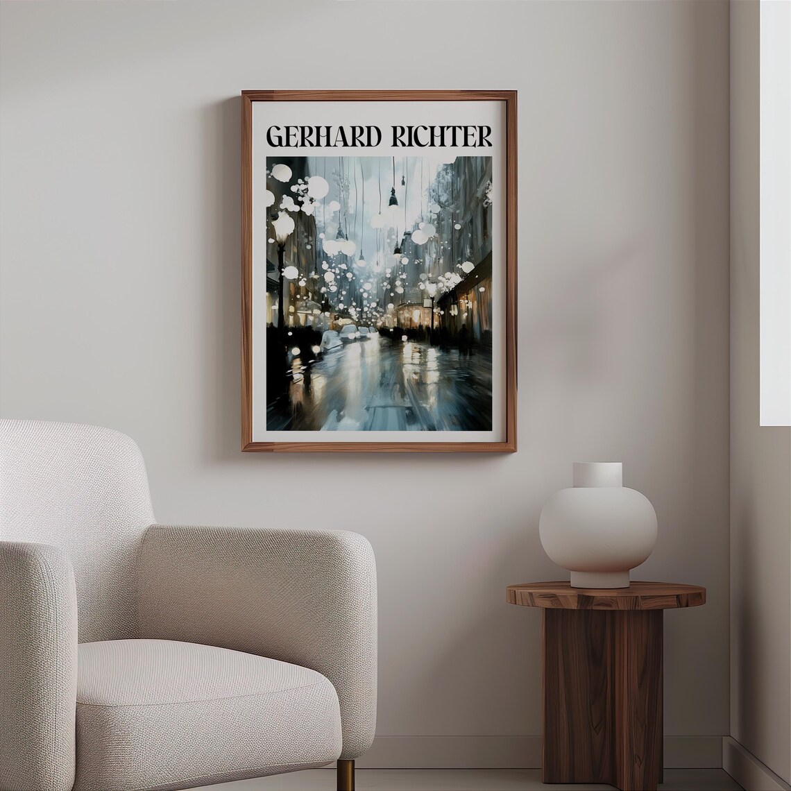 Gerhard Richter Inspired Photorealism Poster Photorealistic Cityscape Art Poster Rain Soaked Evening Photorealistic Urban Art Print - Image 2