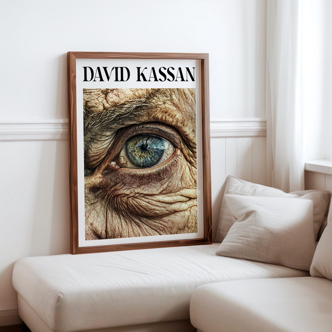David Kassan Style Weathered Eye Blue Iris Macro Portrait Art Poster