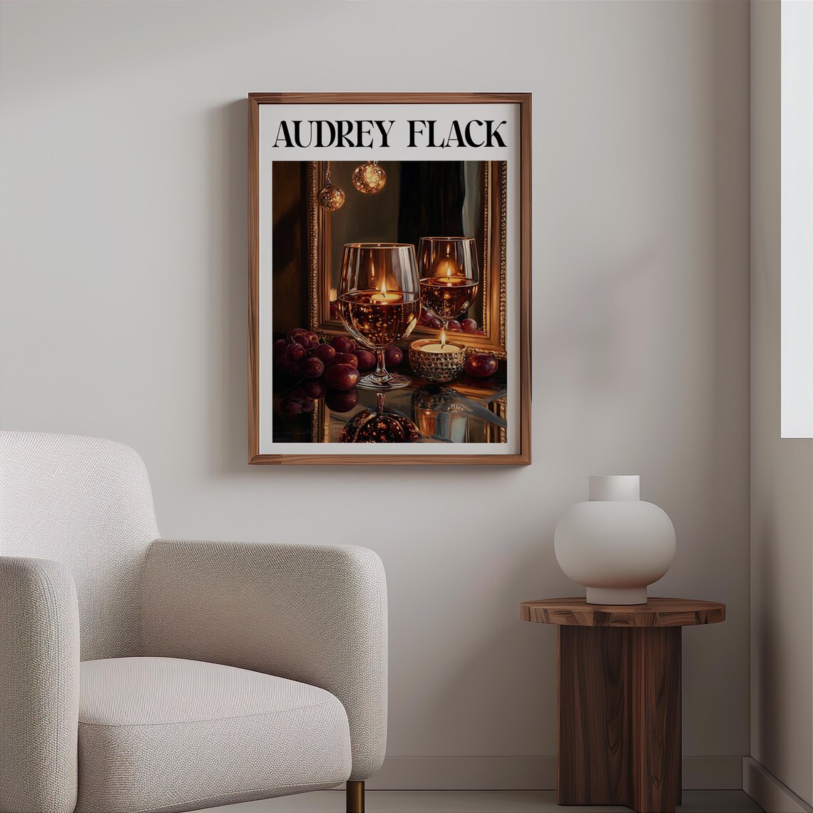 Audrey Flack Inspired Floating Candles Wine Glasses Orbs Poster - Image 2