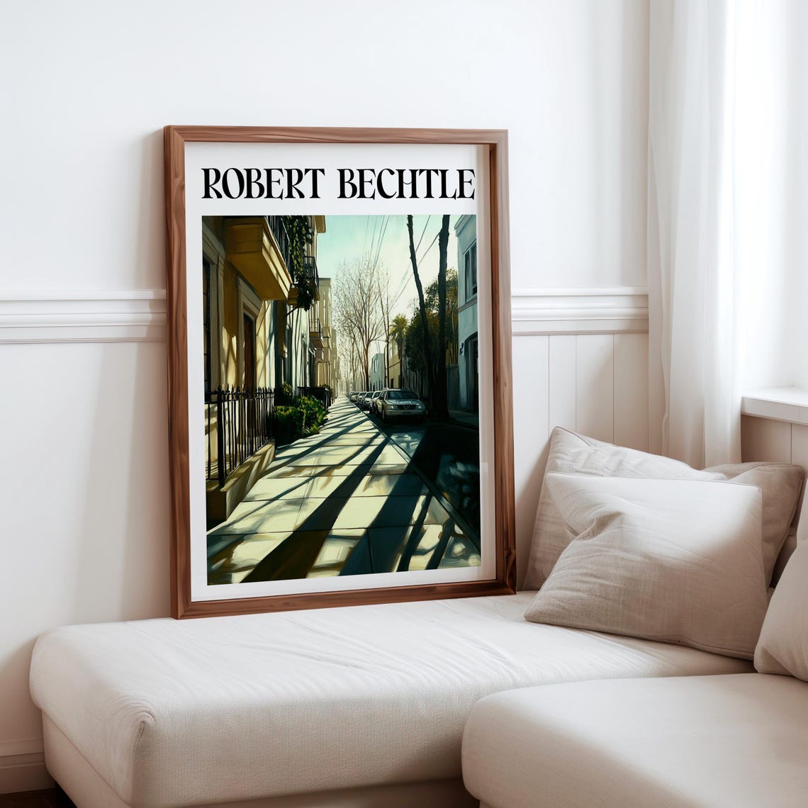 Robert Bechtle Winter Sidewalk Bare Trees Long Shadows Urban Poster