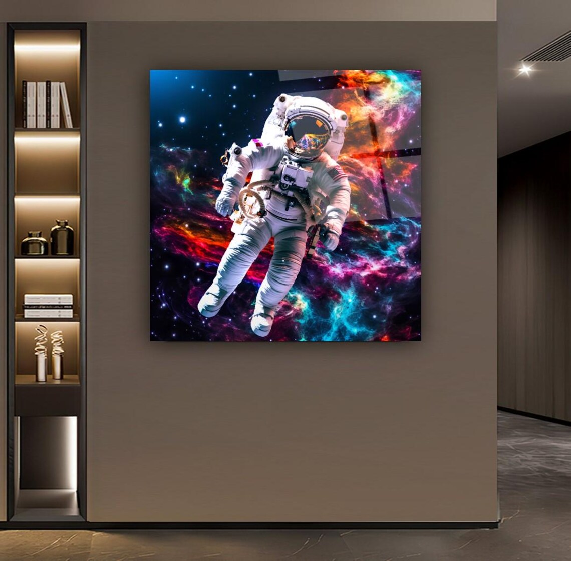 Astronaut Space Adventure Wall Art Tempered Glass Print Modern Space Decor Luxury Glass Wall Art For Home And Office - Image 3