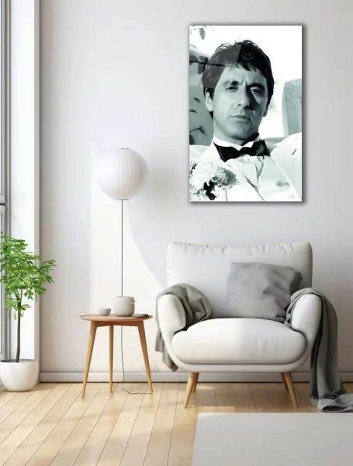 Elegant Film Icon Tempered Glass Wall Art Classic Hollywood Portrait Timeless Star Decor Sophisticated Wall Accent - Image 3