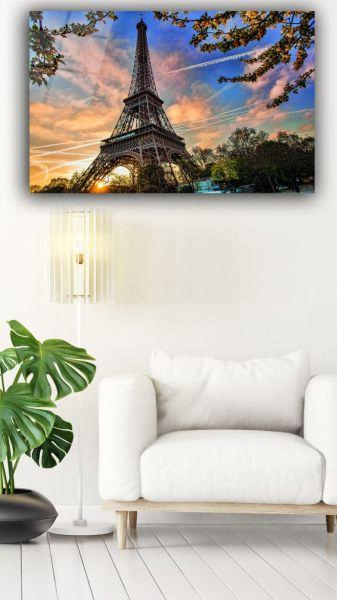 Eiffel Tower At Sunrise With Golden Pink Clouds Over Paris Poster - Image 3