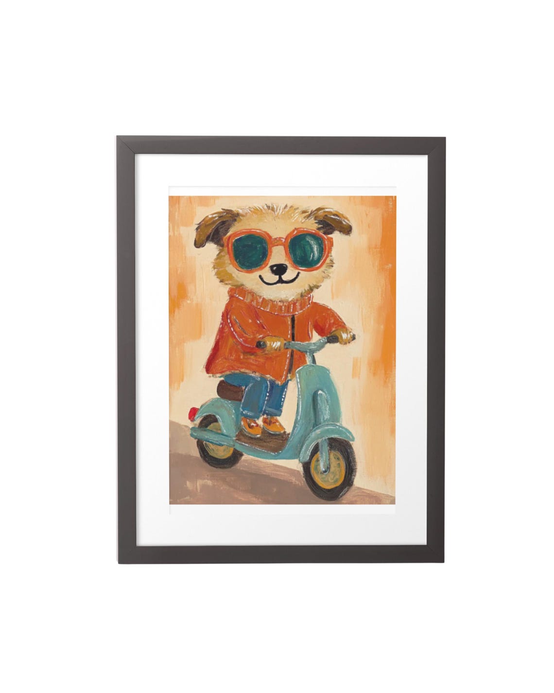 Dog On Bike Wall Art Nursery Animal Print Kids Room Decor Nursery Dog Art Dog Art Baby Room Decor