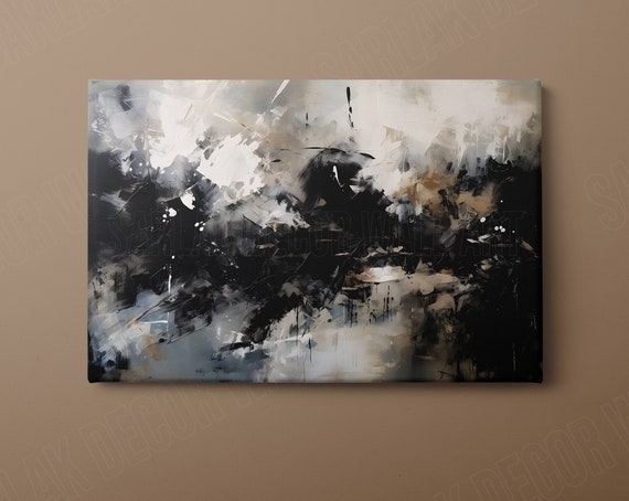 Coffee And Soft Blue Tones Detailed Abstract Wall Art Abstract Painting Abstract Print Abstract Art
