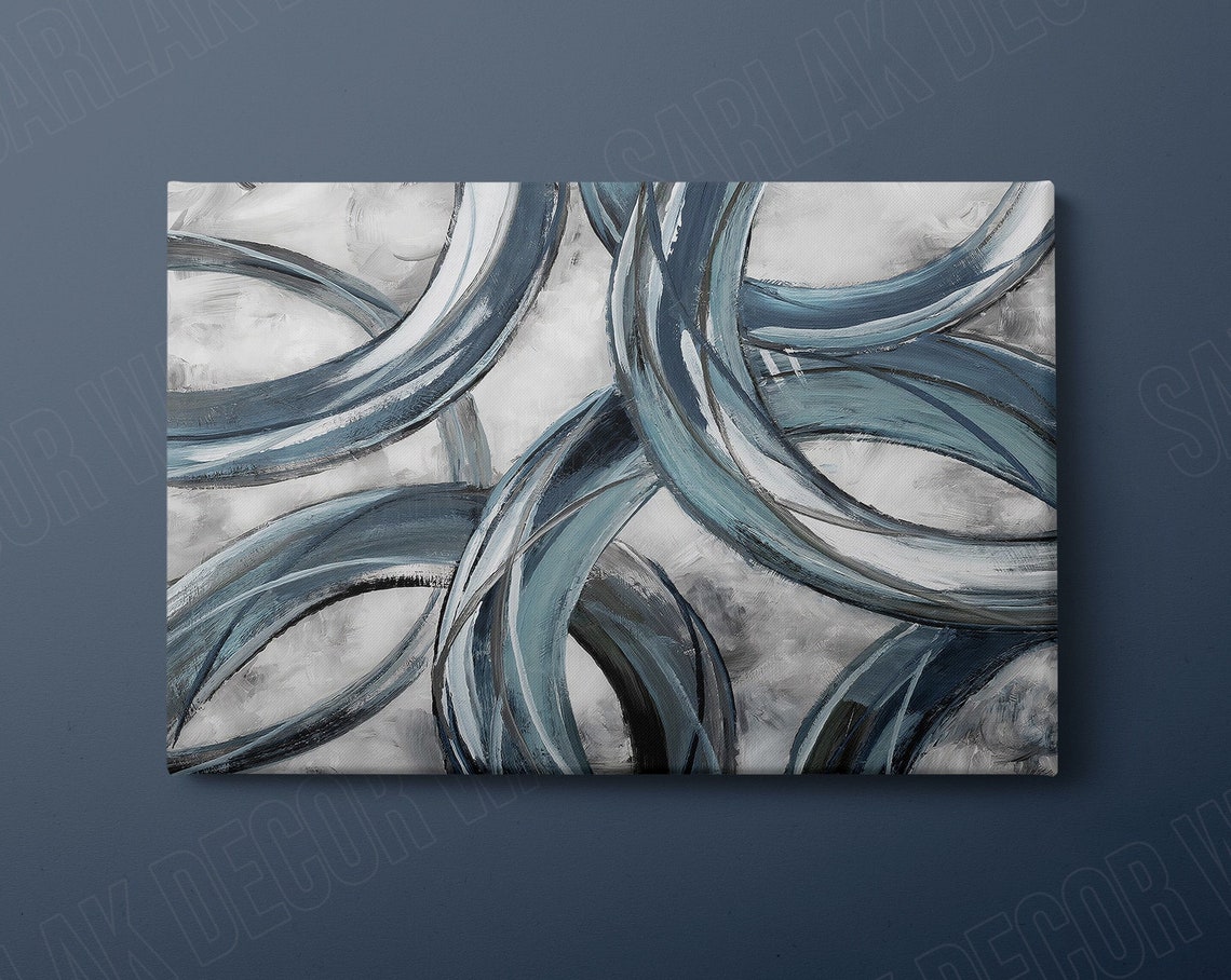 Modern Soft Blue Abstract Art Print