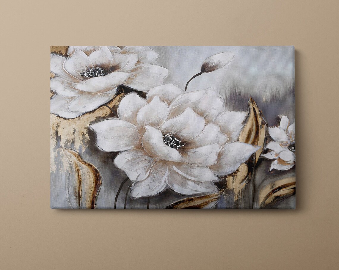 White Flowers Floral Art Print