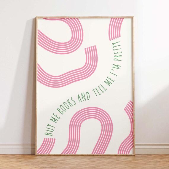 Retro Book Poster, Reading Nook Decor