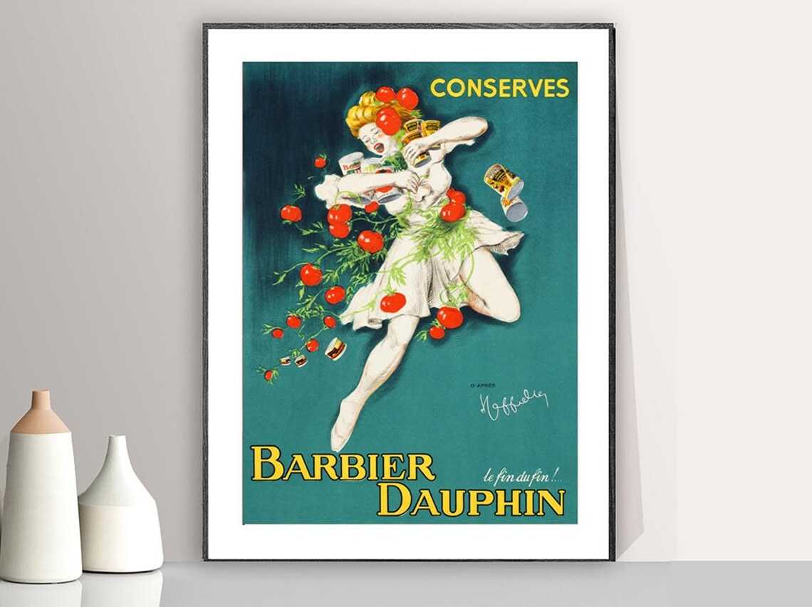 Barbier Dauphin Conserves Vintage Food Poster