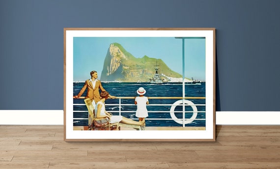 Gibraltar Vintage Travel Poster Poster Paper Or Print Gift Idea