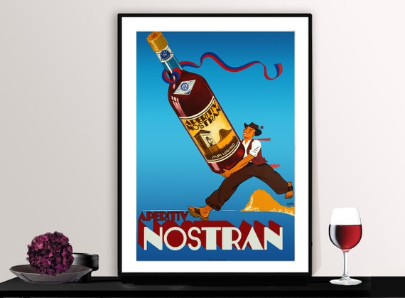 Aperitiv Nostran Vintage Fooddrink Poster Poster Paper Or Print Gift Idea
