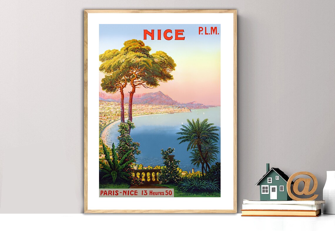 Nice France Vintage Travel Poster, Travel Poster