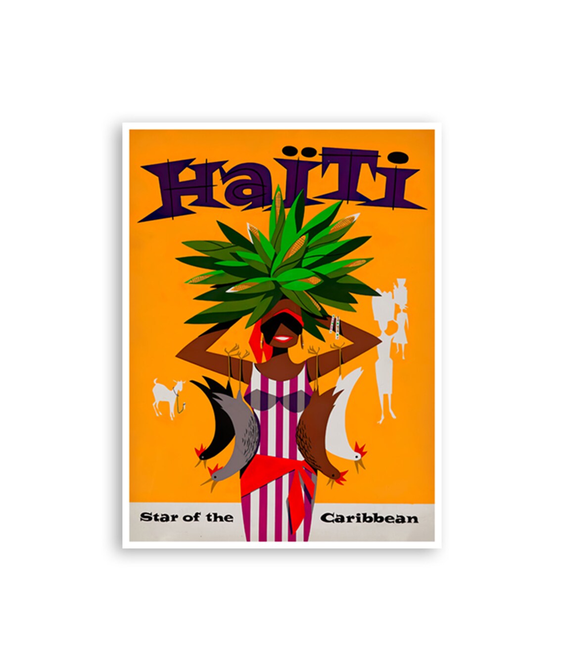Haiti Art Print, Haitian Travel Poster Decor