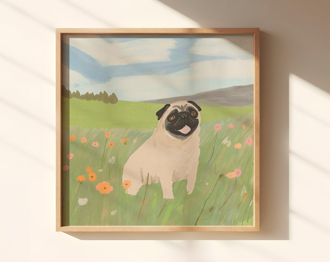 Pug Dog Funny Wall Art Print for Dog Owners