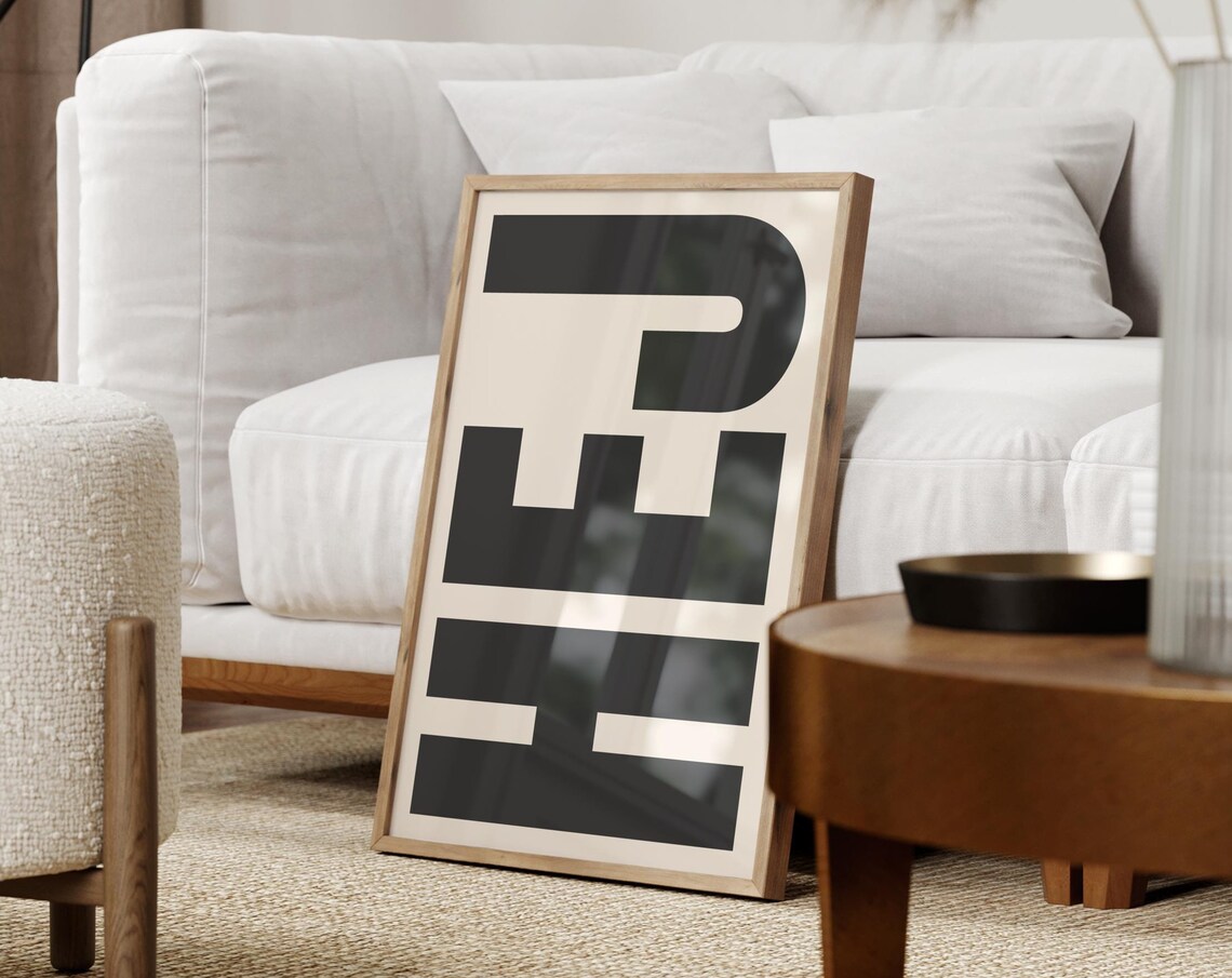 Hej Scandinavian Typography Retro Poster Print