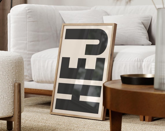 Hej Scandinavian Typography Retro Poster Print