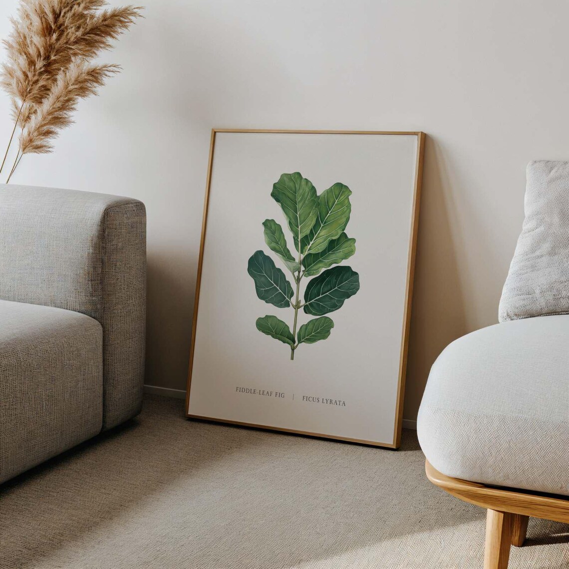 Fiddle Leaf Fig Retro Botanical Wall Art Print
