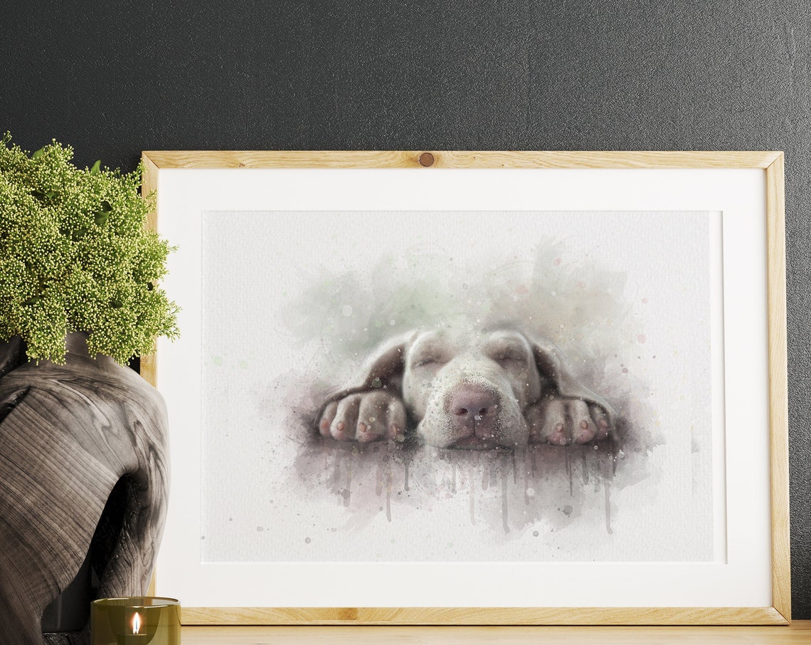 Custom Pet Portrait From Photo Personalize Pet Portrait Pet Memorial Gift Dog Painting Portrait Pet Loss Gift Watercolor Pet Dog Gift - Image 3
