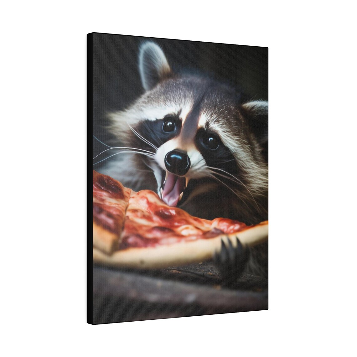 Raccoon Funny Cute Animal Eating Pizza - Image 2