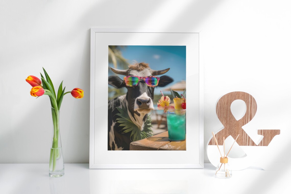 Cow Print Animal Funny Abstract Travel Poster - Image 2