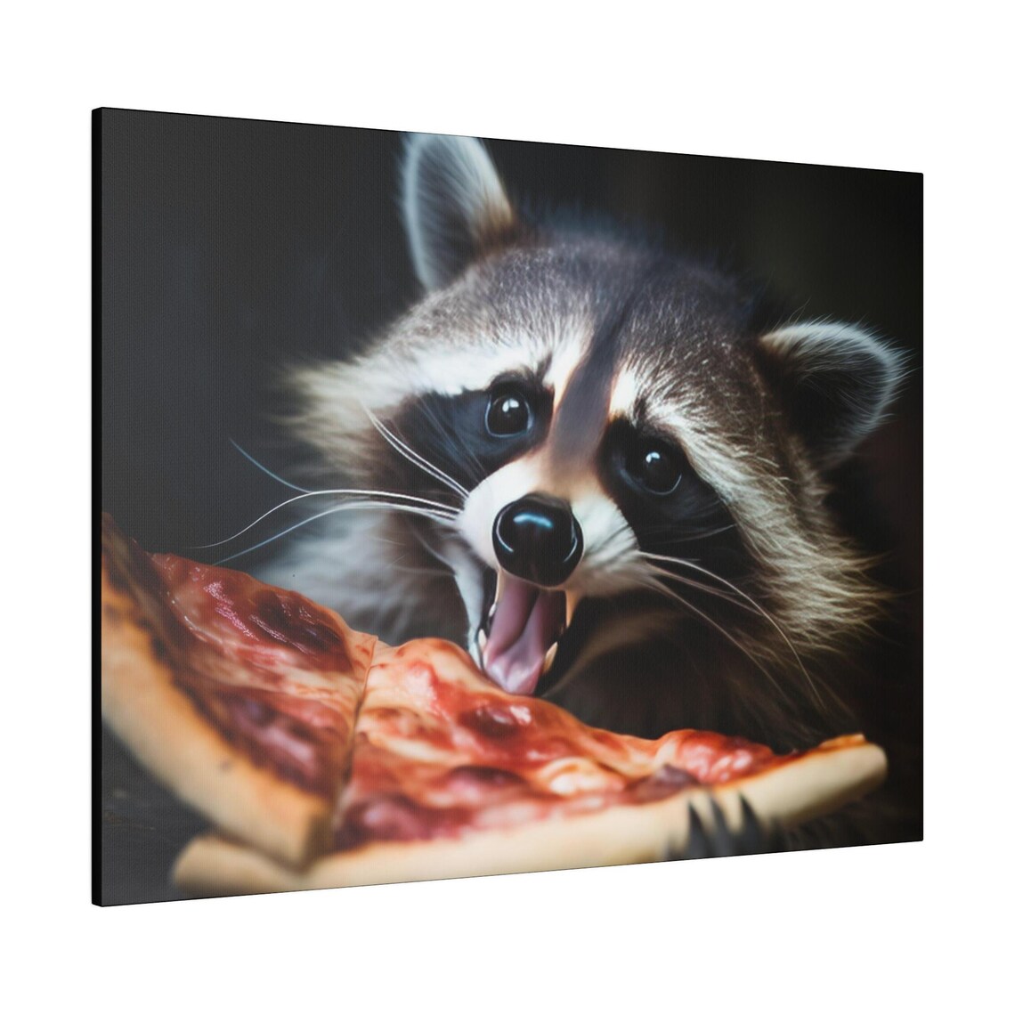 Raccoon Funny Cute Animal Eating Pizza - Image 3