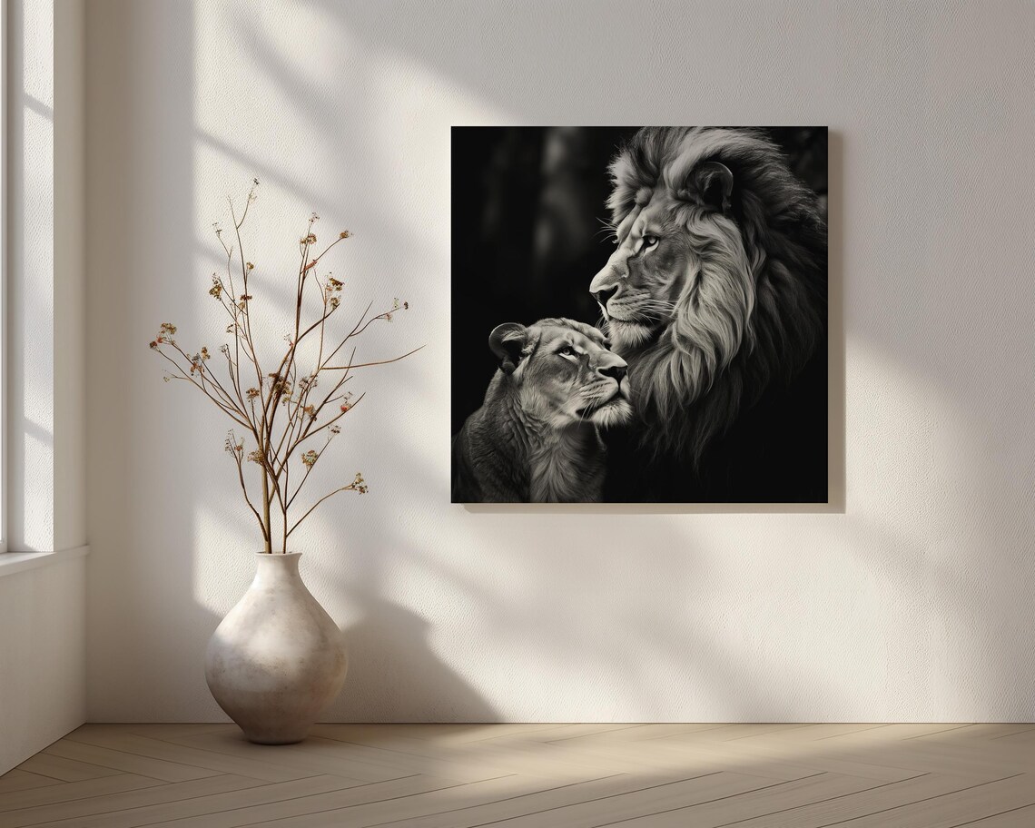 Lion Couple Romantic Animal Lover Gift - Image 2