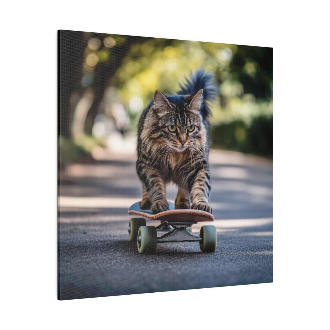 Cat Wall Art, Funny Skateboarding Cat Poster - Image 2