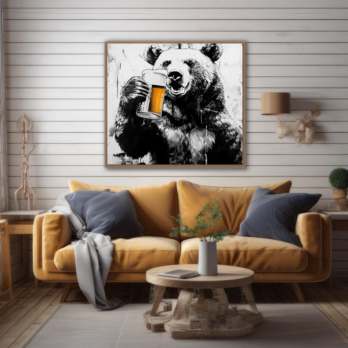 Grizzly Print, Funny Man Cave Decor - Image 2