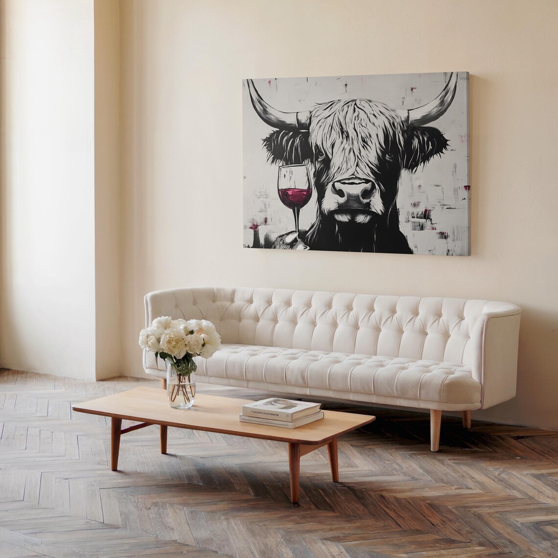 Highland Cow Red Wine, Scottish Cattle Poster - Image 2