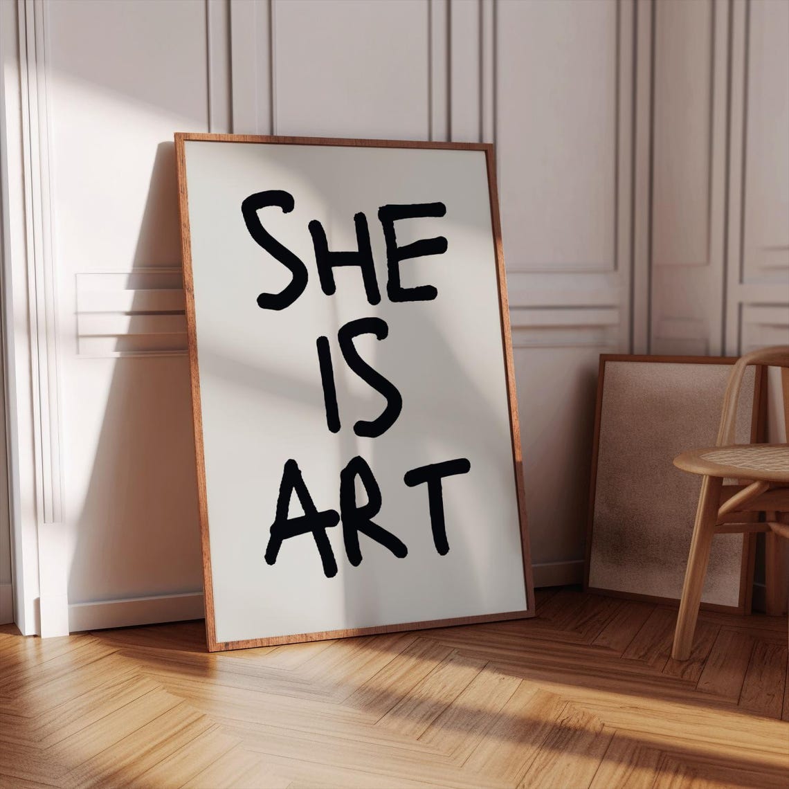 She Is Art Bold Handwritten Typography Empowerment Quote Poster