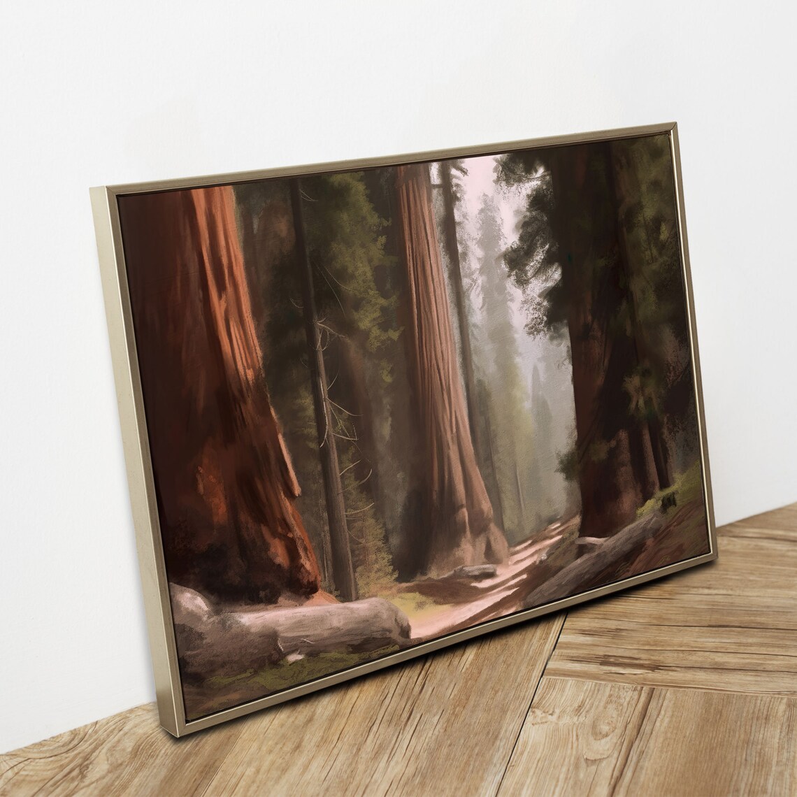 Sequoia National Park Vintage Oil Painting - Image 2