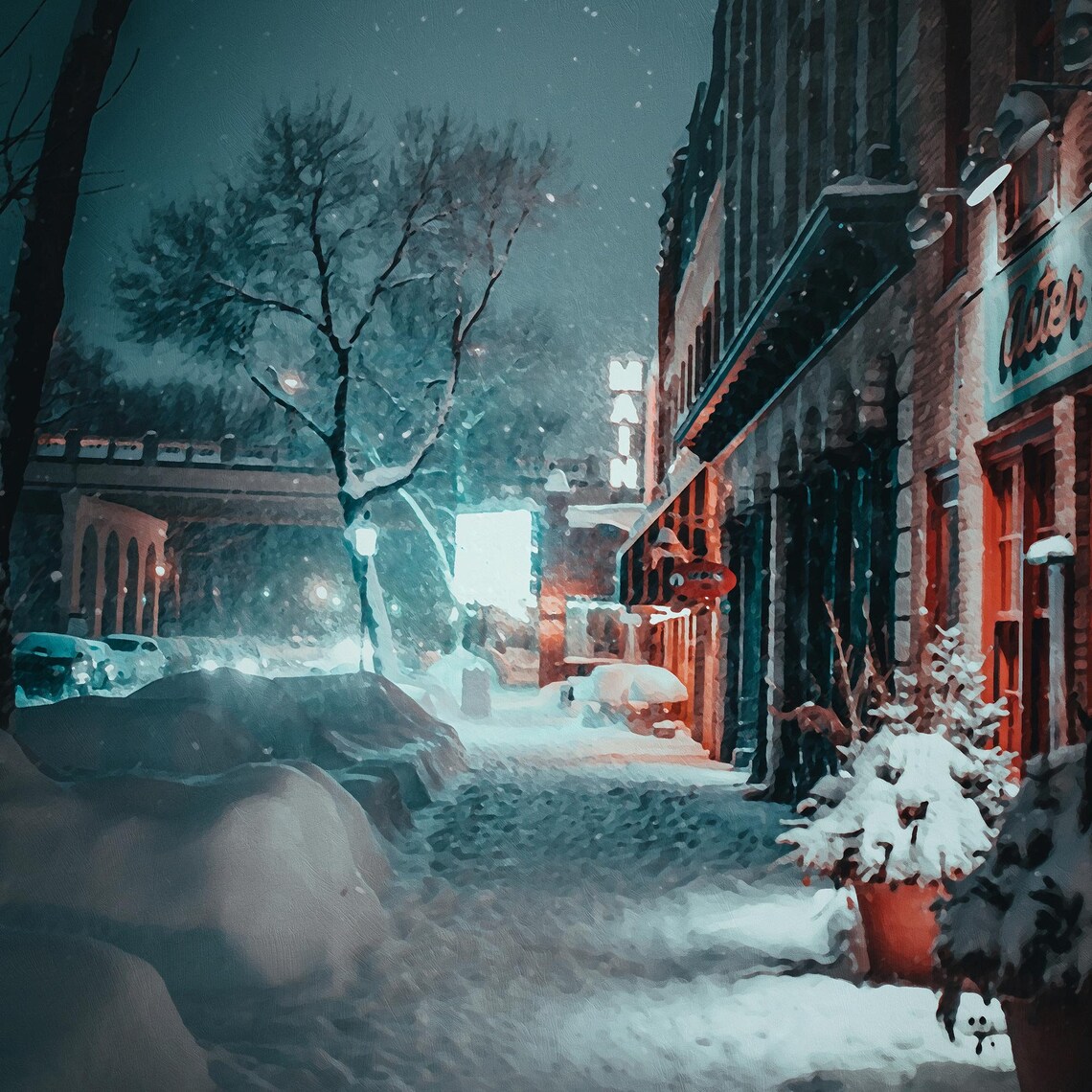 Quiet Streets On Christmas Eve, Christmas Decor - Image 3