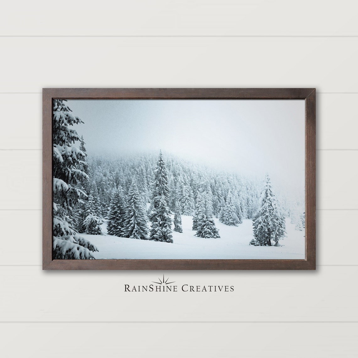 Snowy Forest Oil Painting Wall Art Winter Dcor Art 37