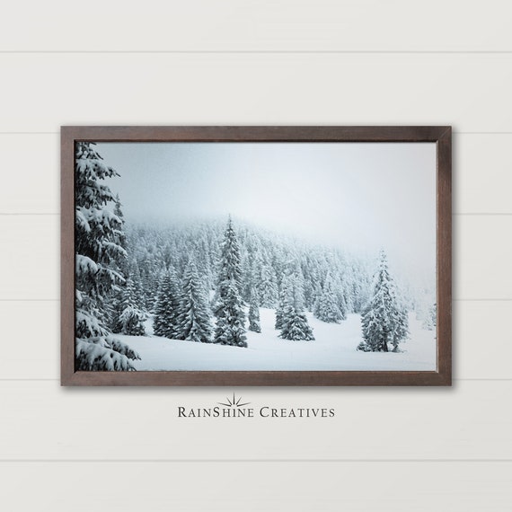 Snowy Forest Oil Painting Wall Art Winter Dcor Art 37