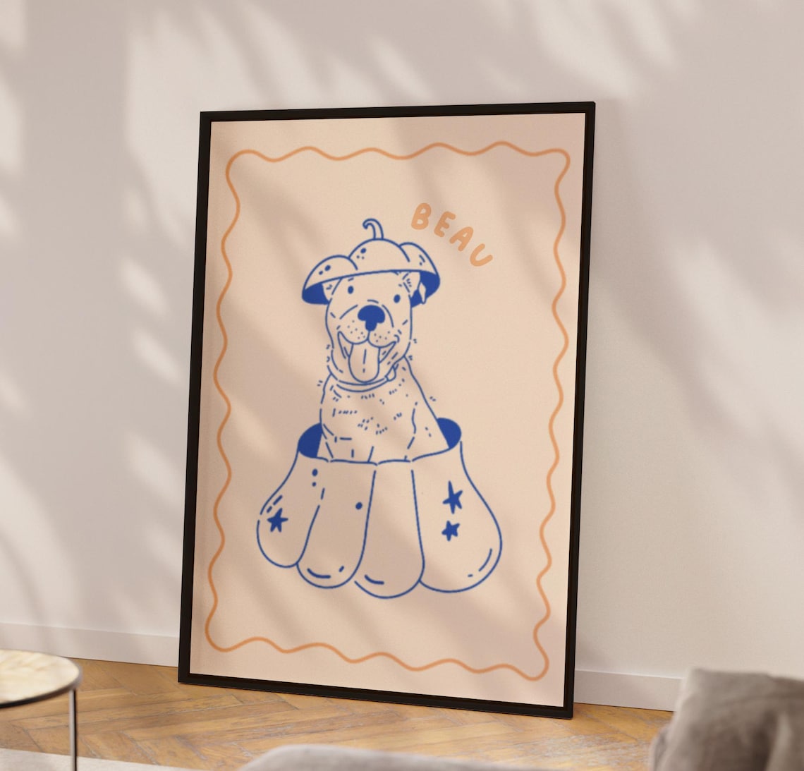 Custom Halloween Pet Portrait, Spooky Dog Art Print