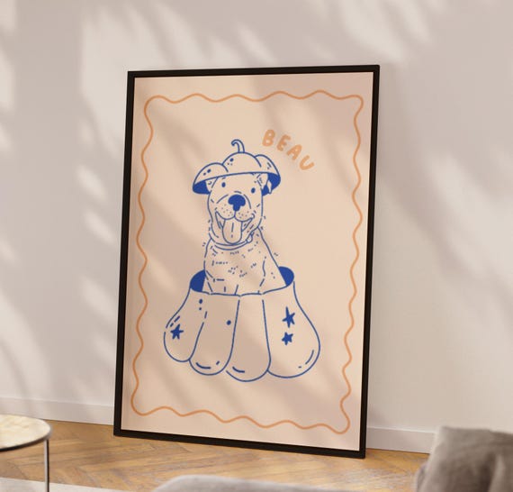 Custom Halloween Pet Portrait, Spooky Dog Art Print