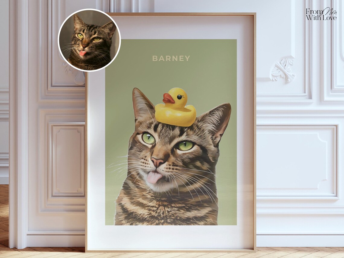 Custom Pet Portraits, Personalized Bathroom Wall Art