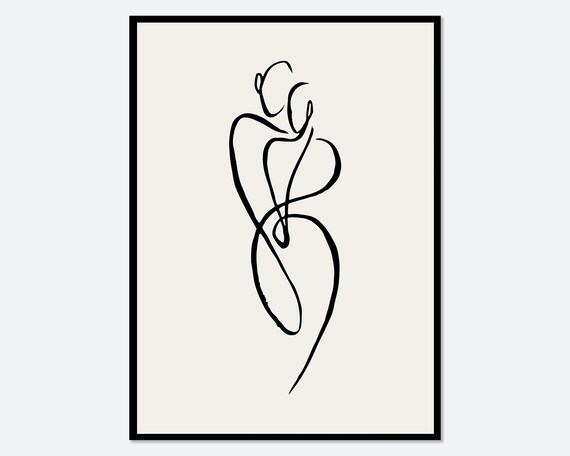 Minimalist One Line Nude Figure, Line Art Poster