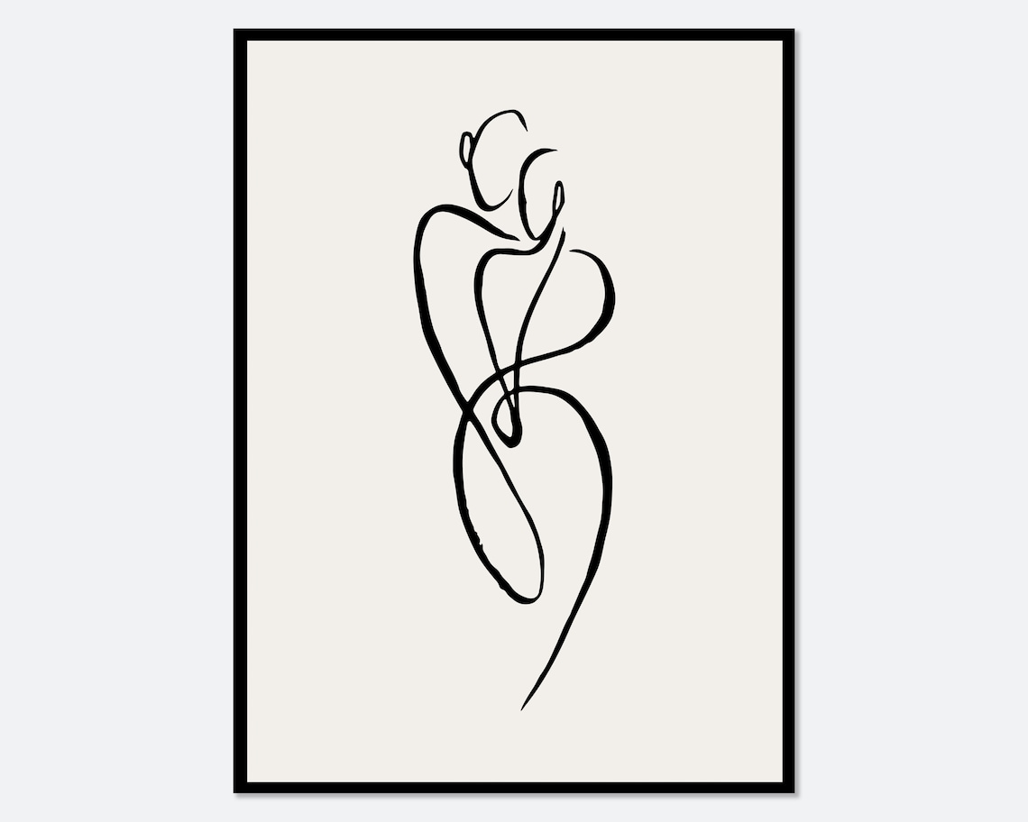 Minimalist One Line Nude Figure, Line Art Poster