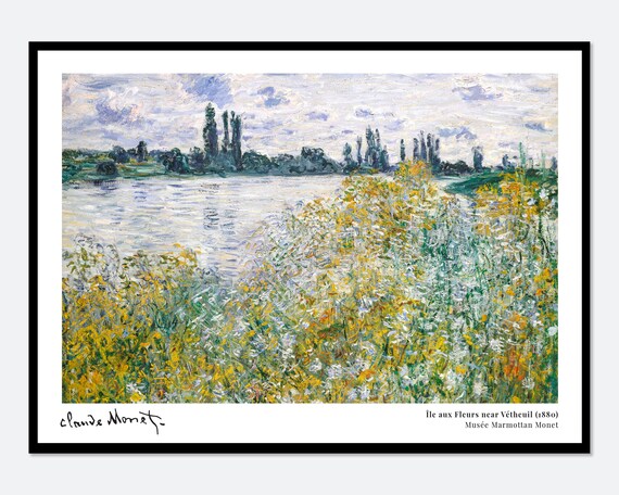 Claude Monet Ile Aux Fleurs Near Vetheuil 1880 River Art Poster